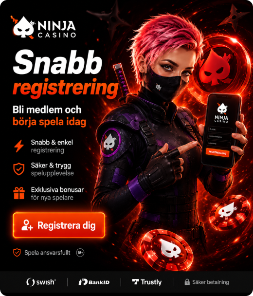Registrering på Ninja Casino Sverige